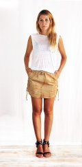 Erin Laced Mini Skirt Washed Brown